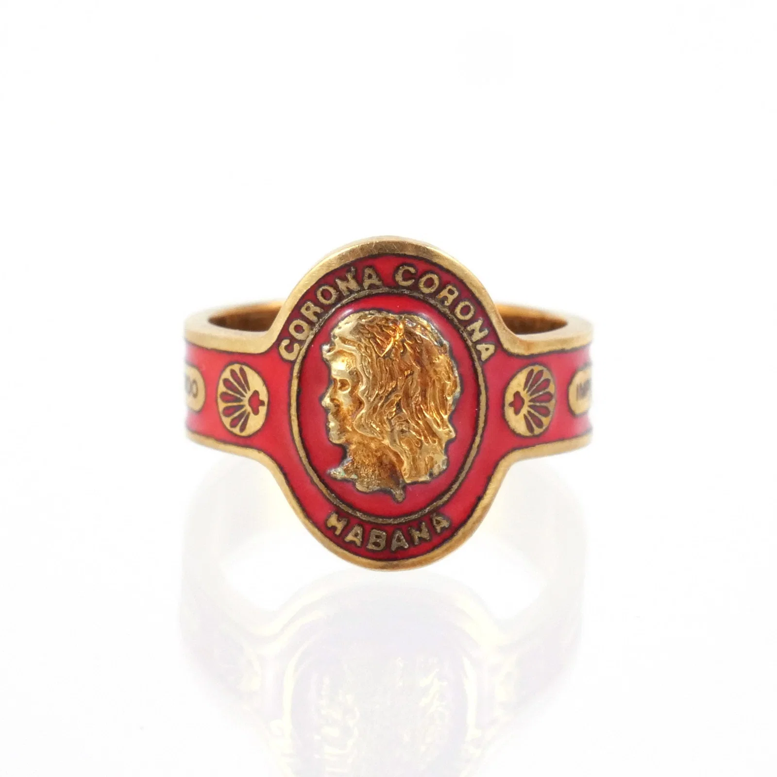 CARTIER 18K GOLD AND ENAMEL CIGAR BAND RING