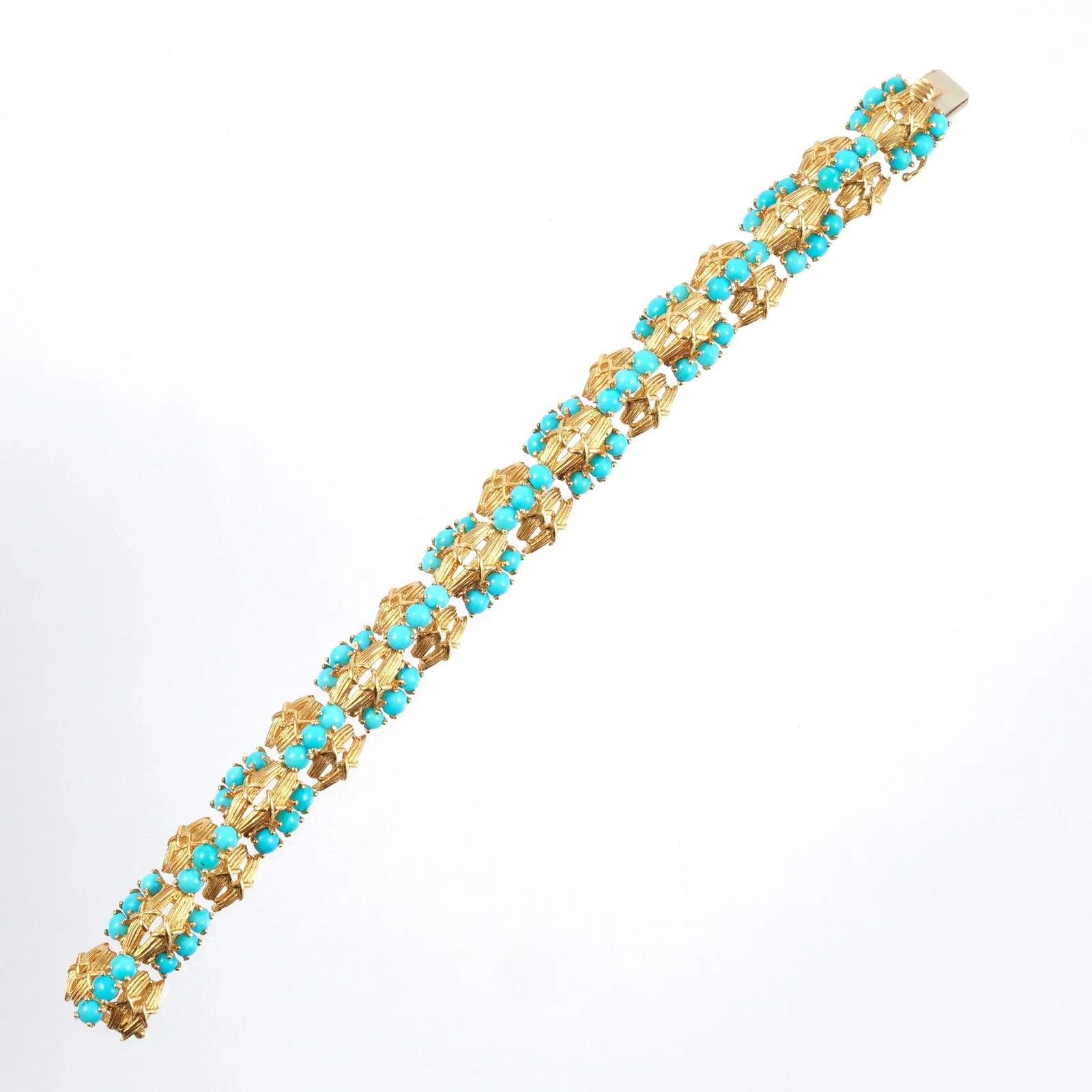 CARTIER 18K GOLD AND TURQUOISE BRACELET