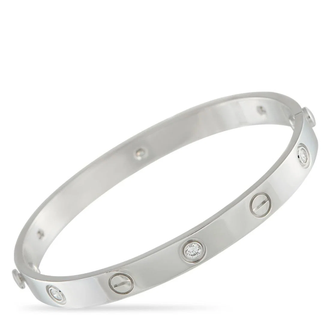 CARTIER LOVE 18K WHITE GOLD 6-DIAMOND BRACELET