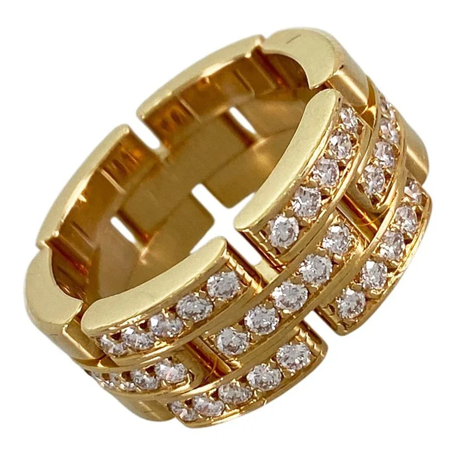CARTIER MAILLON PANTHERE YELLOW GOLD DIAMOND RING