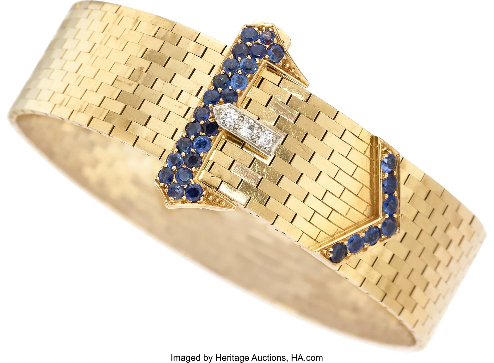 Cartier Retro Sapphire, Diamond, Platinum, Gold
