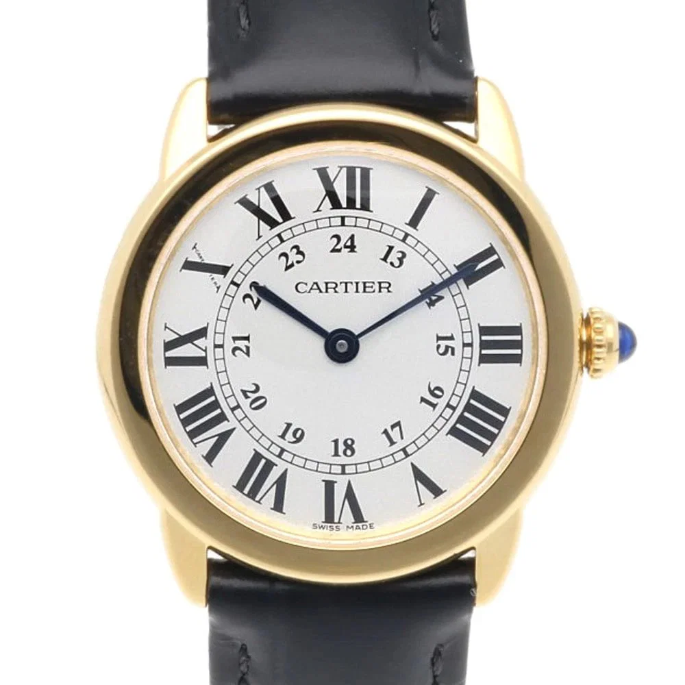 CARTIER RONDE SOLO WATCHES STAINLESS STEEL K18 YELLOW GOLD WATCH
