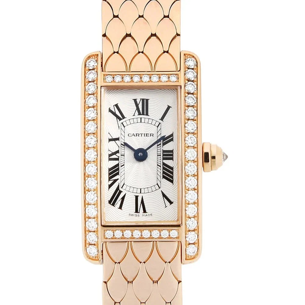 CARTIER TANK BEZEL DIAMOND WATCH