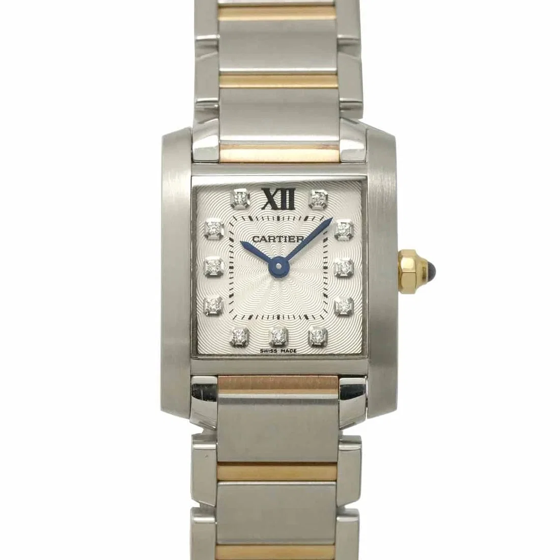 CARTIER TANK FRANCAISE DIAMOND SILVER WATCH