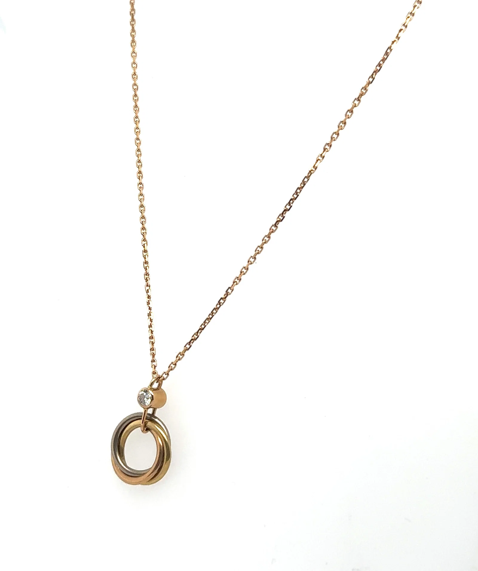 Cartier Trinity 18k Yellow Gold Triple Color Necklace