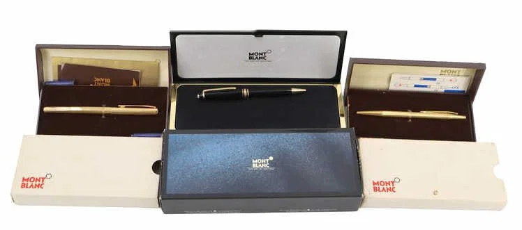 Cased Montblanc Fountain and Ball Point Pen Group.