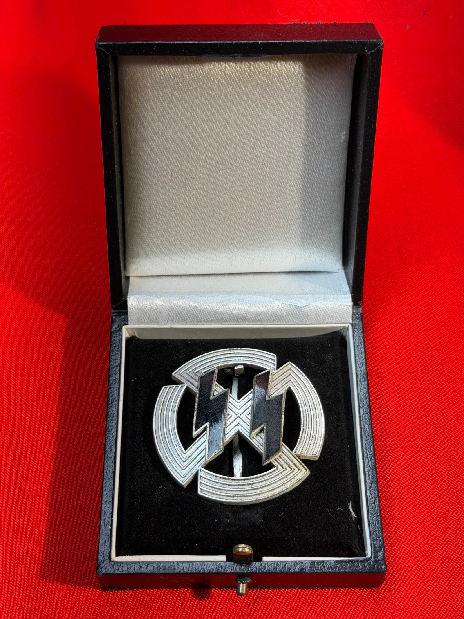 Cased WW2 German SS Membership Badge (Schutzstaffel), Nazi Germany, c. 1930s–1940s By RZM