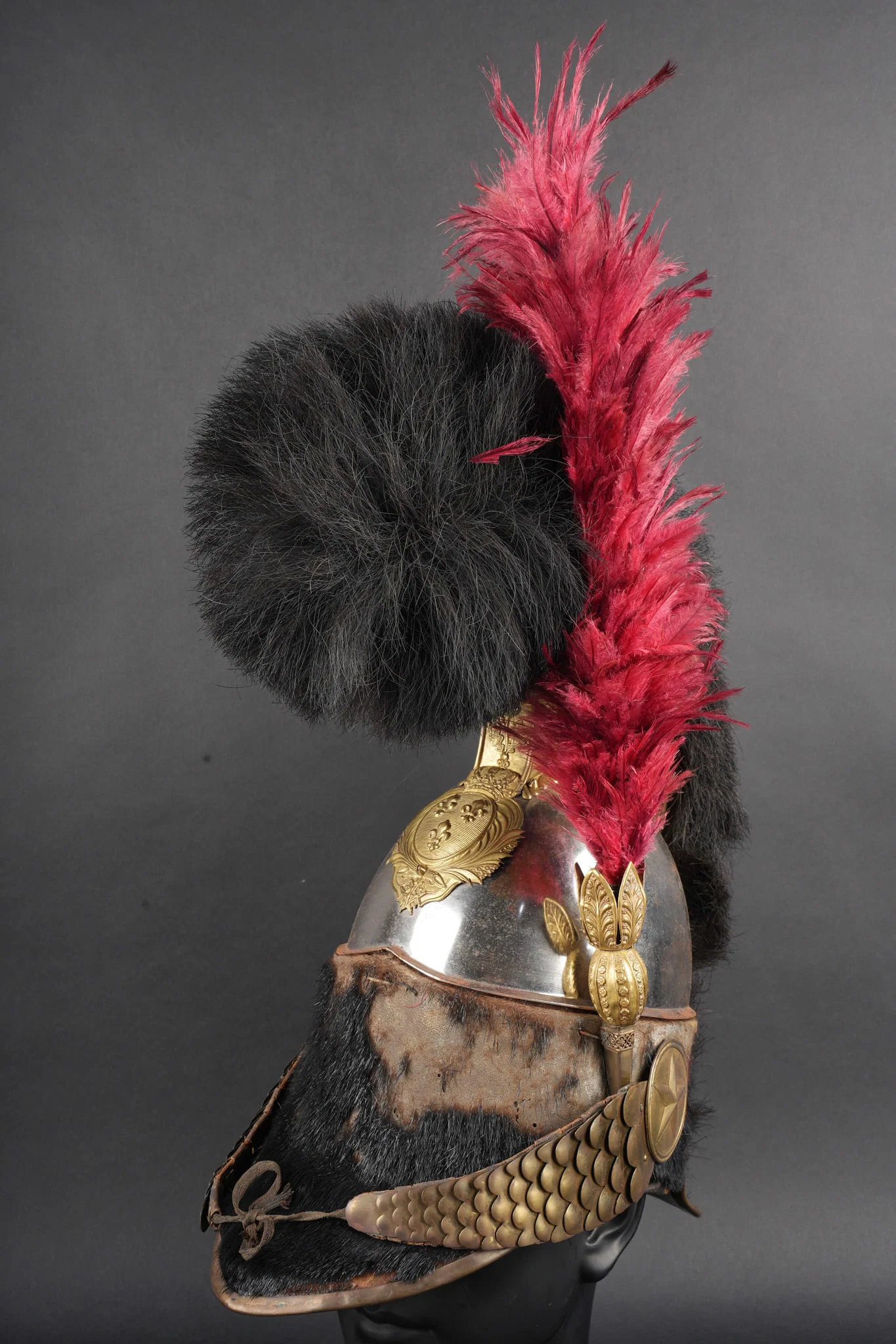 Casque officier de cuirassier 1815 Restauration. Cuirassier officer’s helmet, Restoration period,