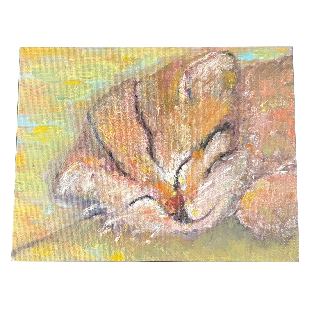 Cat oil painting - original artwork, size F0.