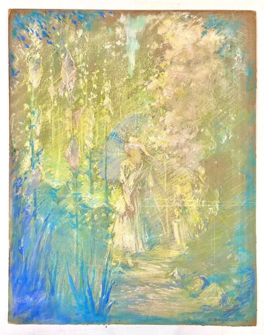 Catherine Comstock Seideneck Pastel work on paperboard c1930