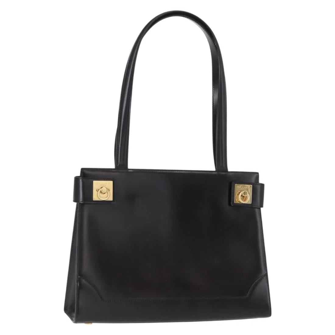 CELINE Black Gold Leather Tote Bag Authenticated Italy