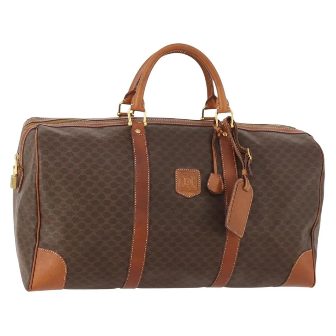 Celine Macadam Boston Unisex Canvas and Leather Travel Bag 48cm