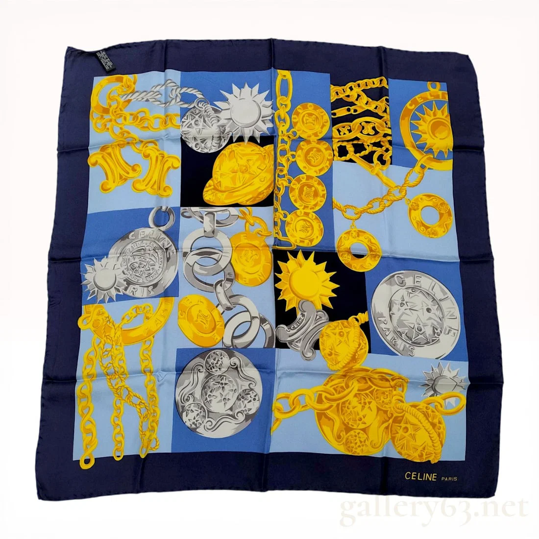 Celine Paris Golden Globe and Celestial Stars Silk Scarf