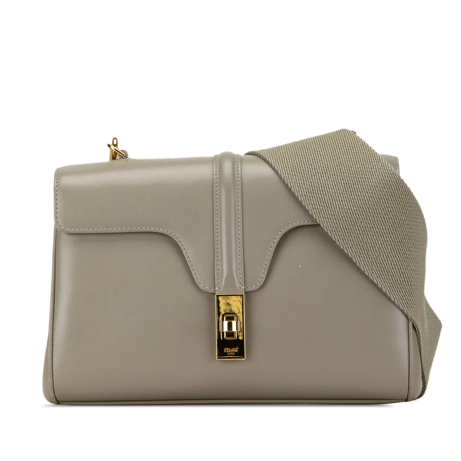 Celine Teen Smooth Calfskin Soft 16 Green Crossbody Bag