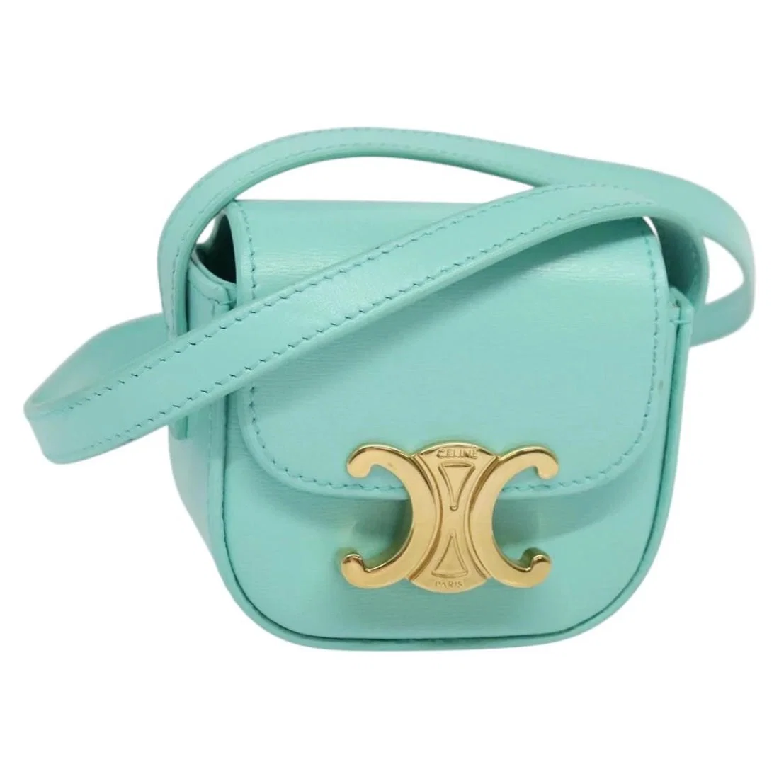 CELINE TRIOMPHE MINI CLAUDE SHOULDER BAG LEATHER