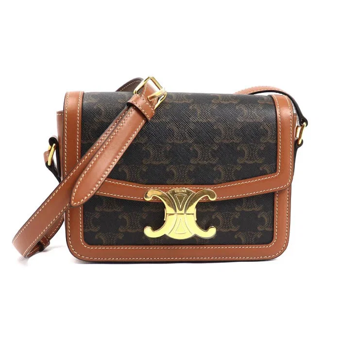 CELINE TRIOMPHE TEEN SHOULDER BAG BROWN