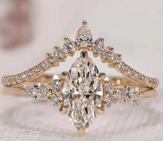 Certified 2.5 Ct Marquise Cut D VVS1 Lab Grown Diamond 14k Solid Rose Gold Engagement Ring