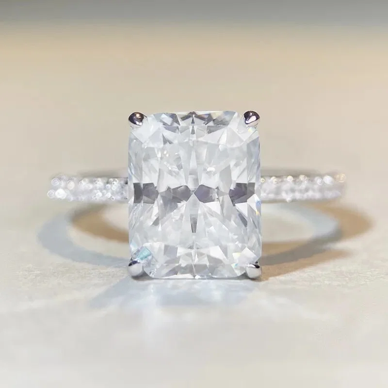 Certified 5.50 Carat Radiant Cut Lab Grown Diamond VVS1 D Color 14kt Solid White Gold Engagement
