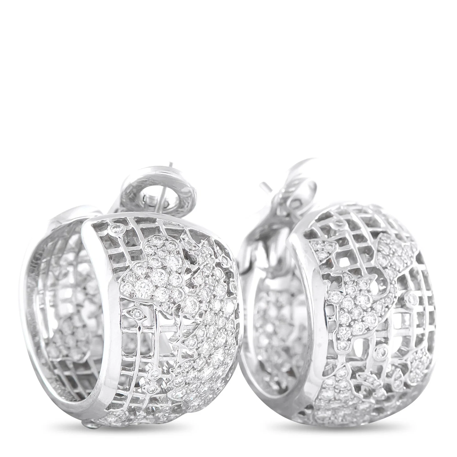Chanel 2.00ctw Diamond and 18K White Gold Earrings