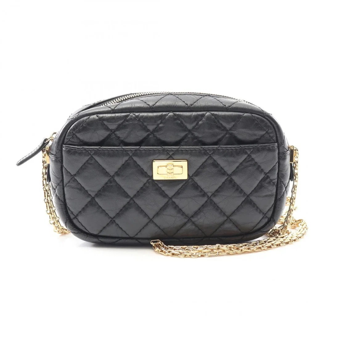 CHANEL 2.55 CHEVRON V-STITCH CAMERA SHOULDER CROSSBODY BAG