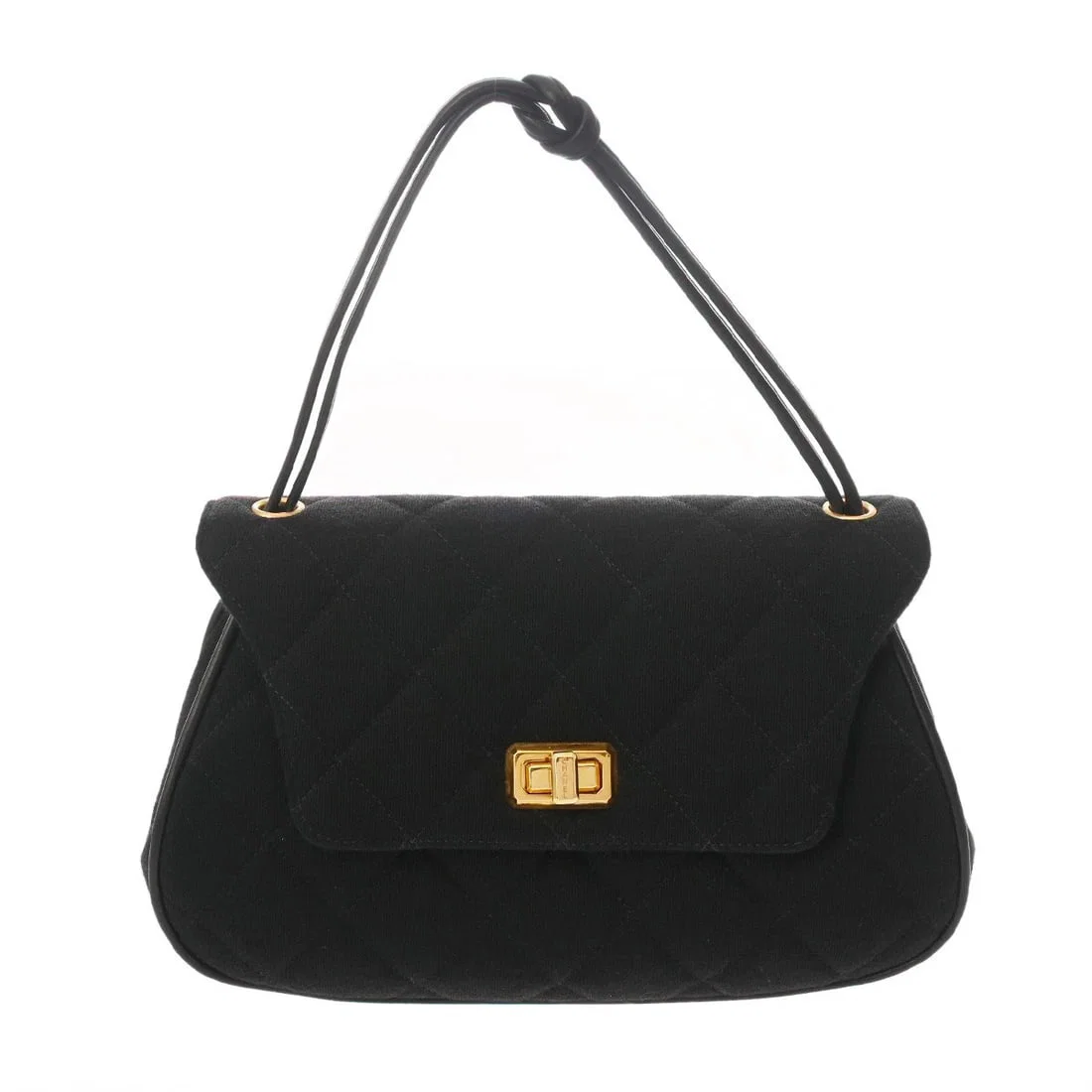 CHANEL 2.55 HANDBAGS COTTON BLACK HANDBAG