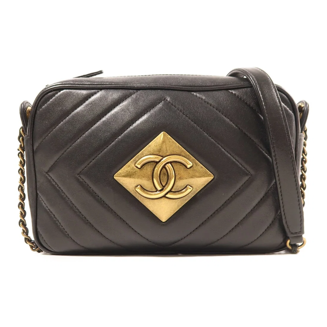 CHANEL Black Calfskin Leather Shoulder Bag GHW Classic Design
