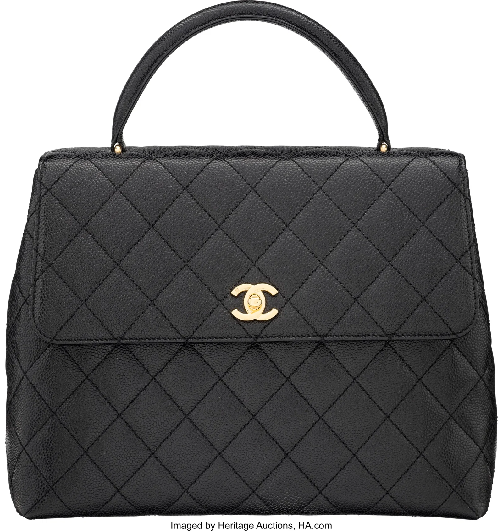 Chanel Black Quilted Caviar Leather Large Kelly