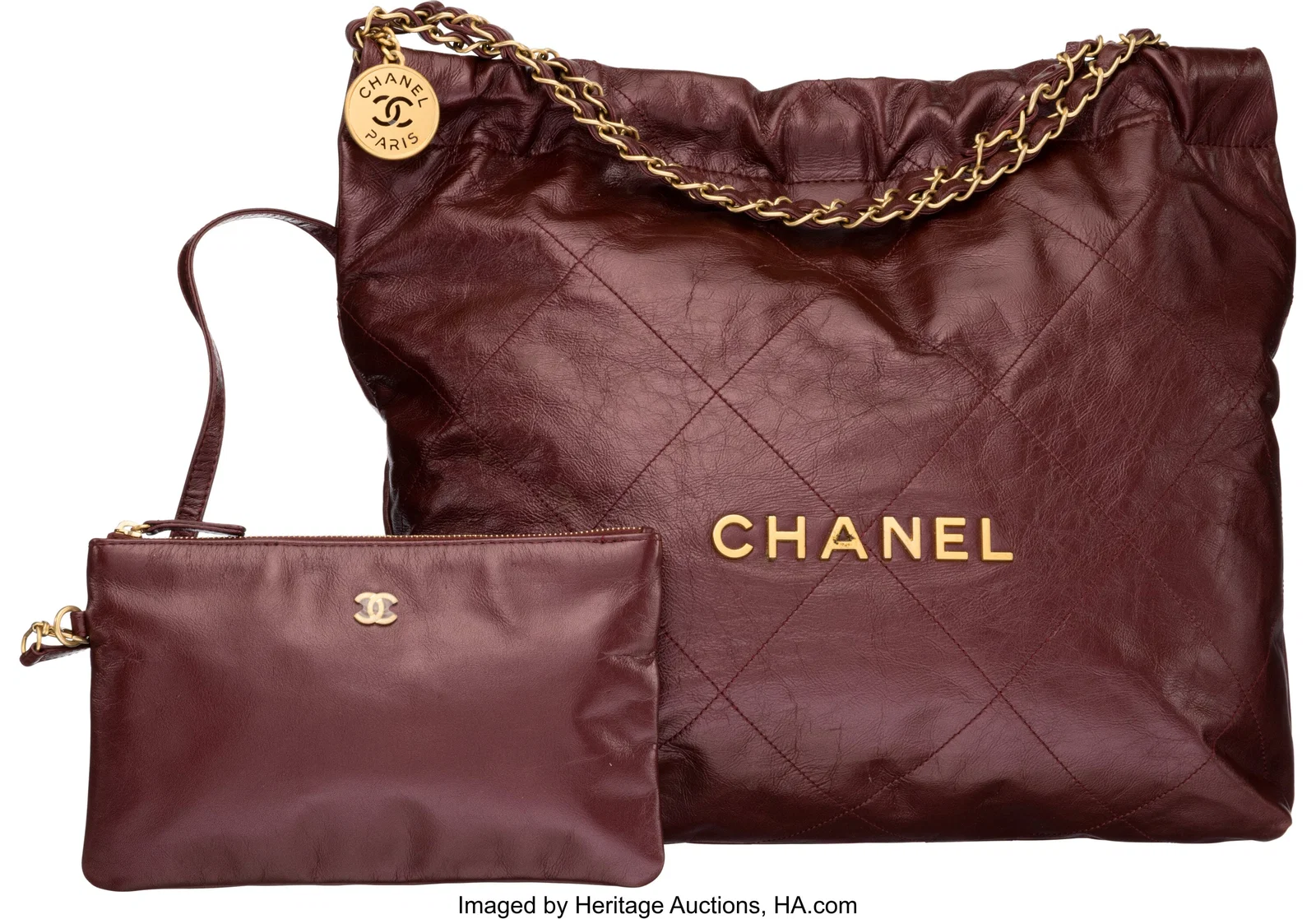 Chanel Burgundy Quilted Calfskin Leather Chanel