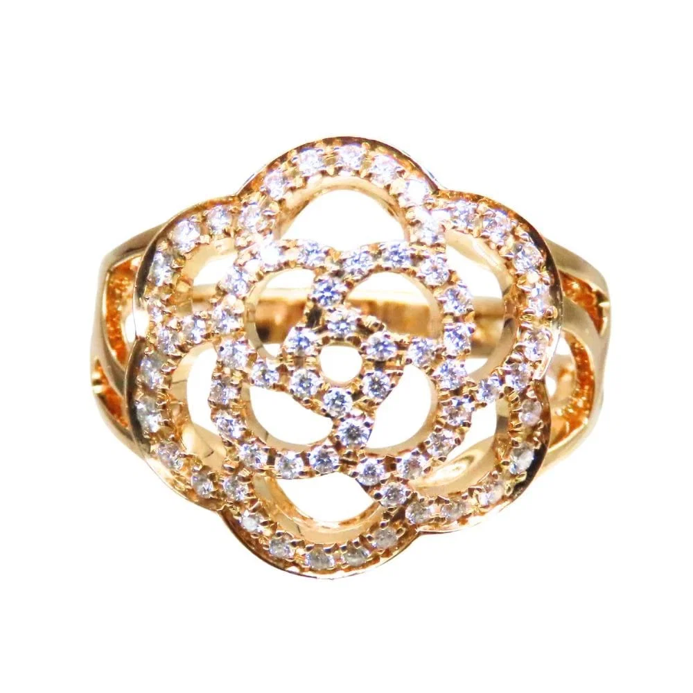CHANEL CAMELIA RING DIAMOND AU750
