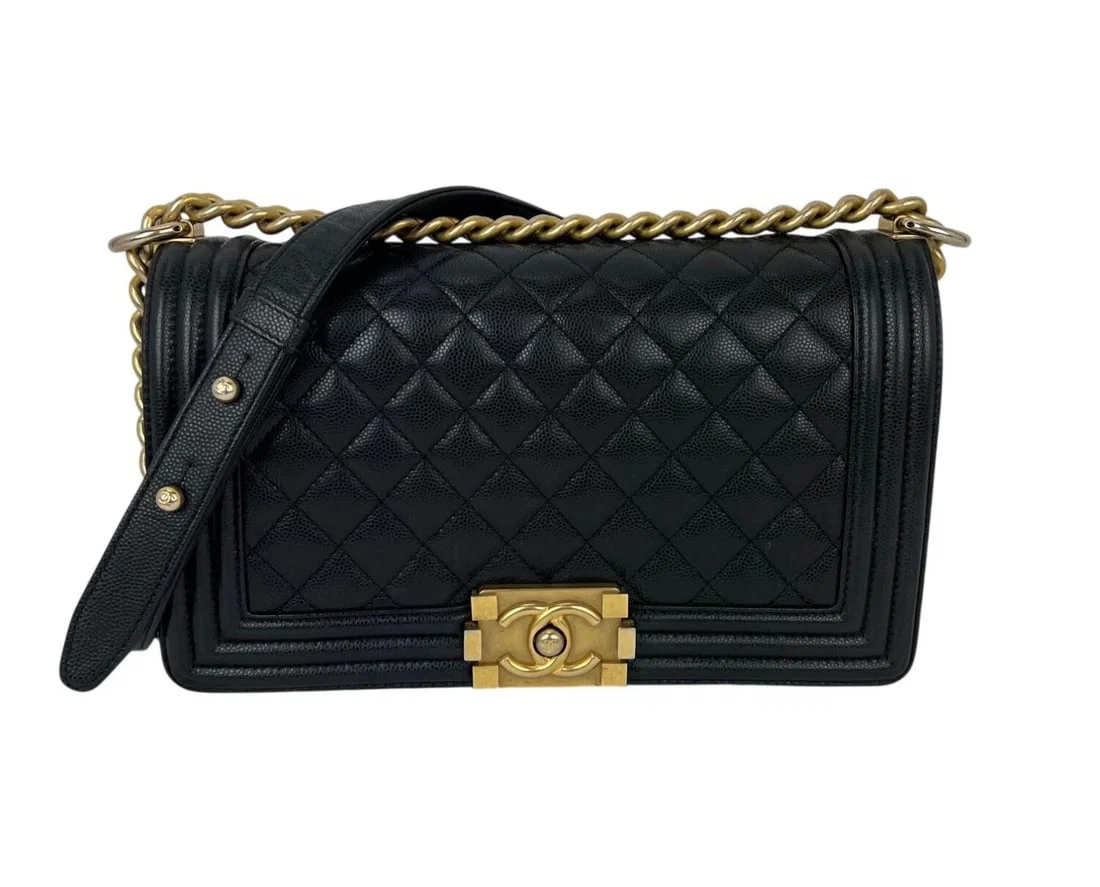 Chanel Caviar Quilted Medium Black Boy Flap Shoulder Bag