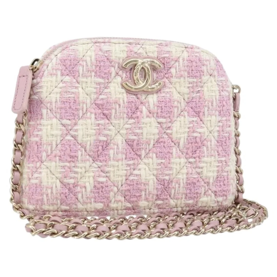 CHANEL CHAIN MATELASSE SHOULDER BAG TWEED
