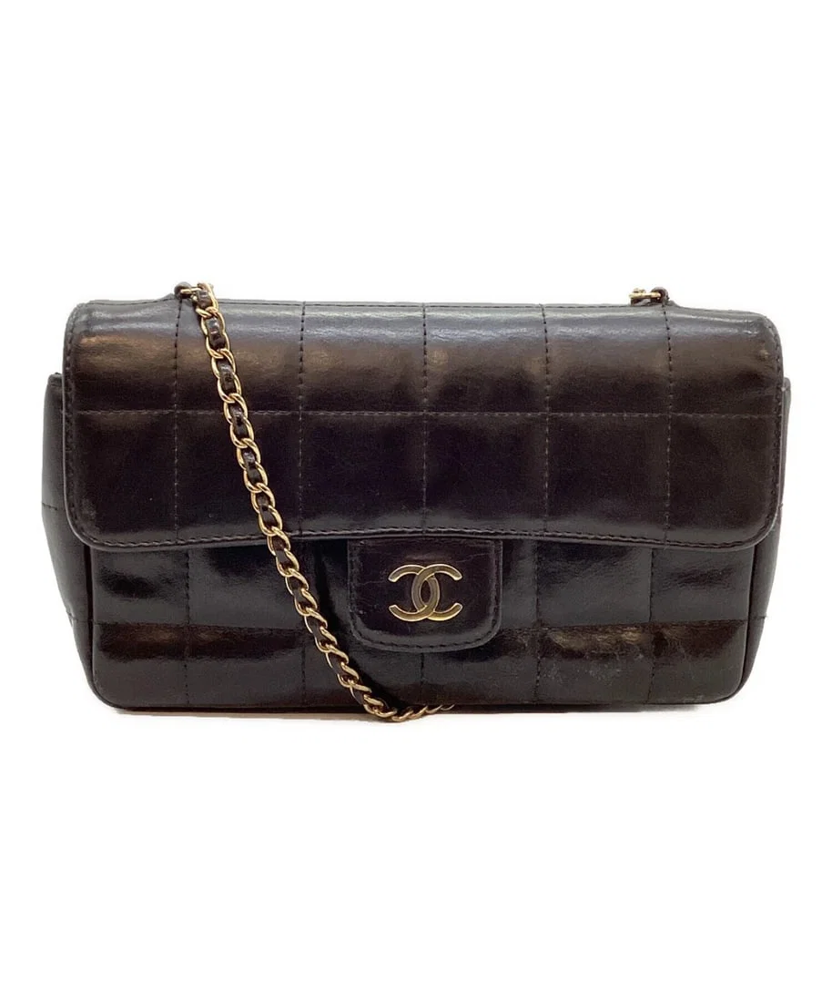 CHANEL CHAIN SHOULDER BAG/CHOCO BAR