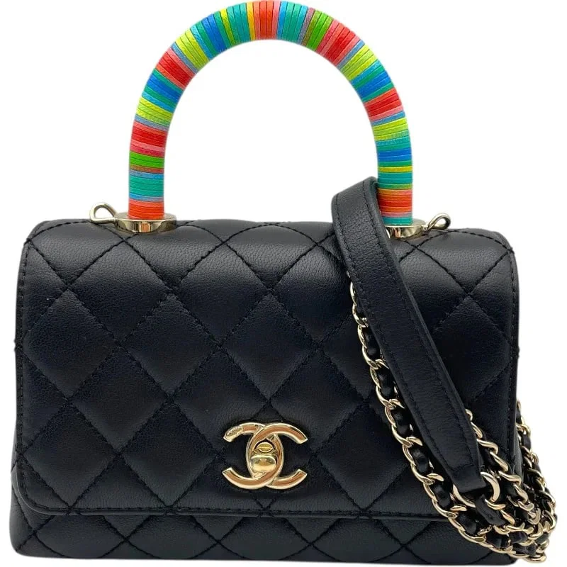 CHANEL COCO HANDLE BLACK/GHW LAMBSKIN SHOULDER BAG