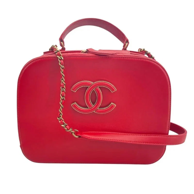 CHANEL COCO MARK CHAIN SHOULDER 23 SERIES RED GHW CALF SHOULDER BAG