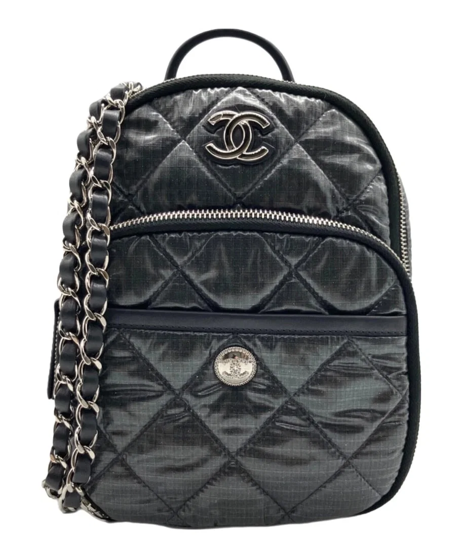 CHANEL COCO NEIGE MATELASSÉ COCO MARK CHAIN MINI BACKPACK