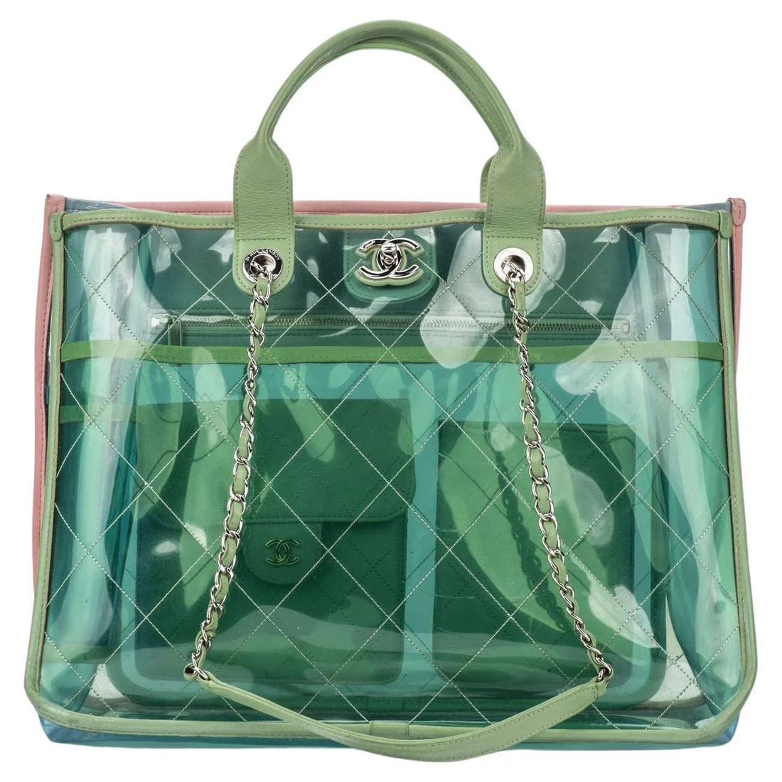 Chanel Coco Splash Shopping Tote PVC Lambskin Trim Collection #25 2018