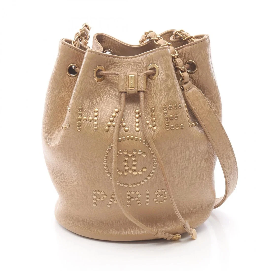 CHANEL DEAUVILLE DRAWSTRING CHAIN SHOULDER BAG