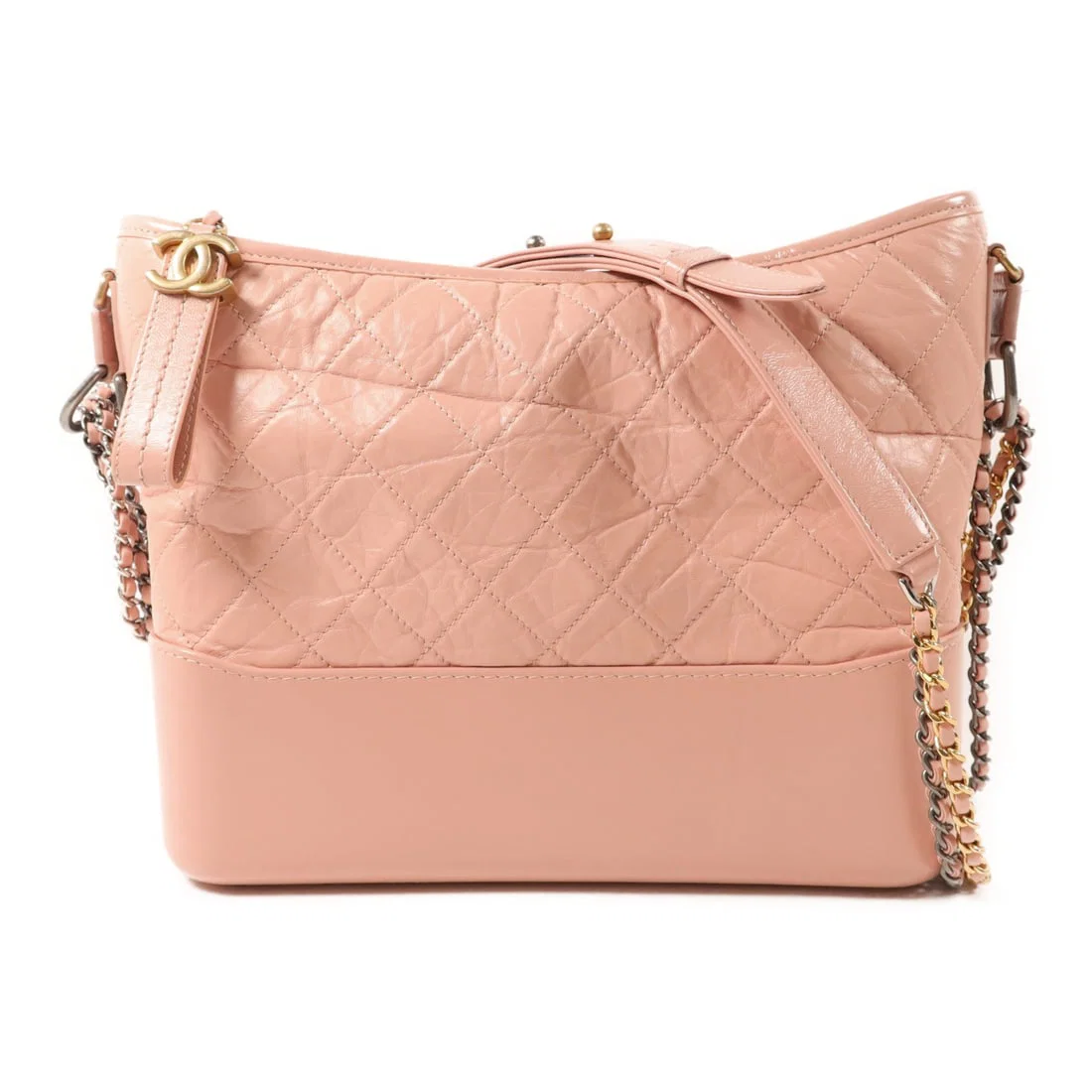 Chanel Gabrielle Medium Pink Calfskin Leather CC Shoulder Bag