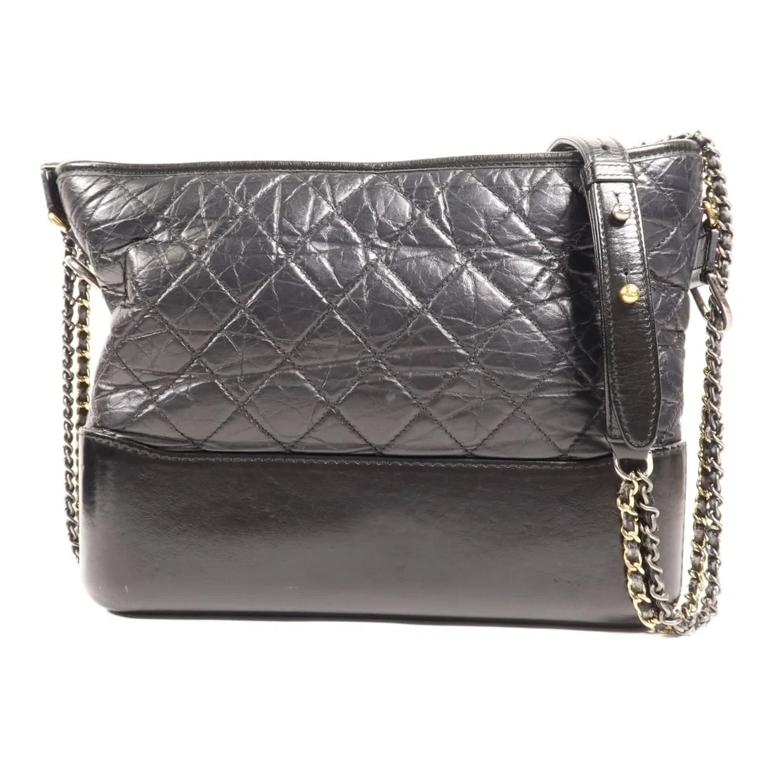 CHANEL Gabrielle Medium Shoulder Bag A93824 Black Calfskin