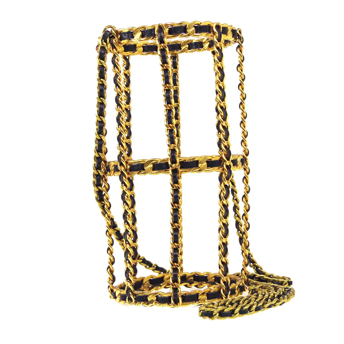 Chanel Gold Black Cylindrical Crossbody Bag 94A