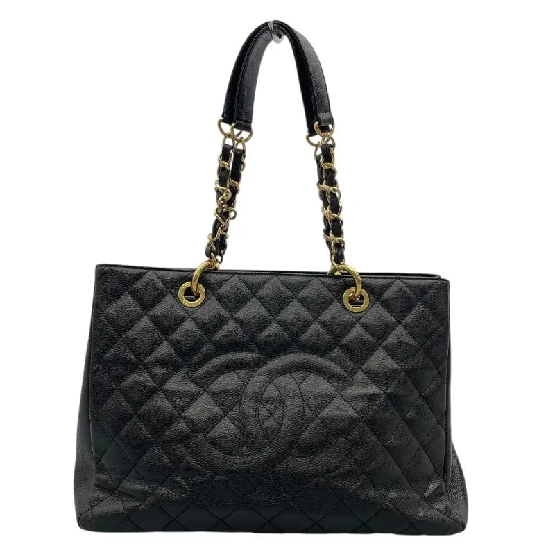 CHANEL GST TOTE 19 SERIES BLACK GHW CAVIAR LEATHER