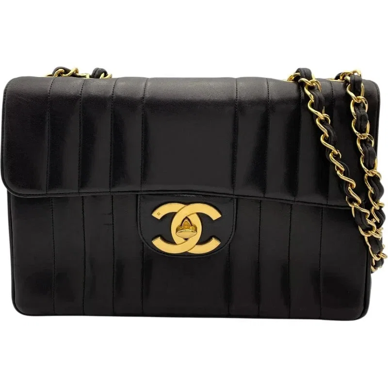 CHANEL MADEMOISELLE DECA MATELASSE 3 SERIES BLACK GHW LAMBSKIN SHOULDER BAG