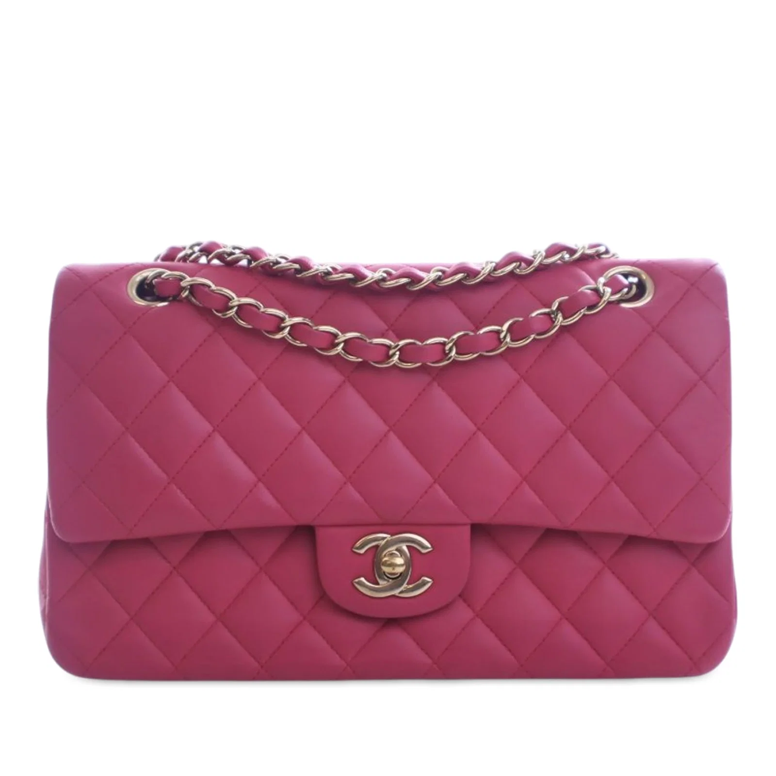 Chanel Medium Classic Lambskin Double Flap Pink Bag