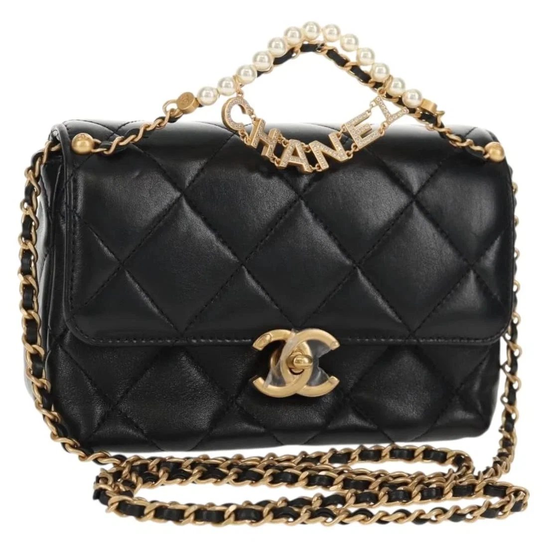 CHANEL MINI MATELASSE CHAIN SHOULDER BAG LAMB