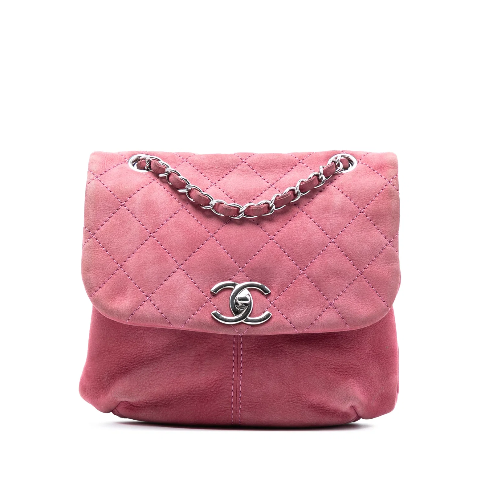 Chanel Mini Quilted Nubuck Trianon Messenger Bag Pink