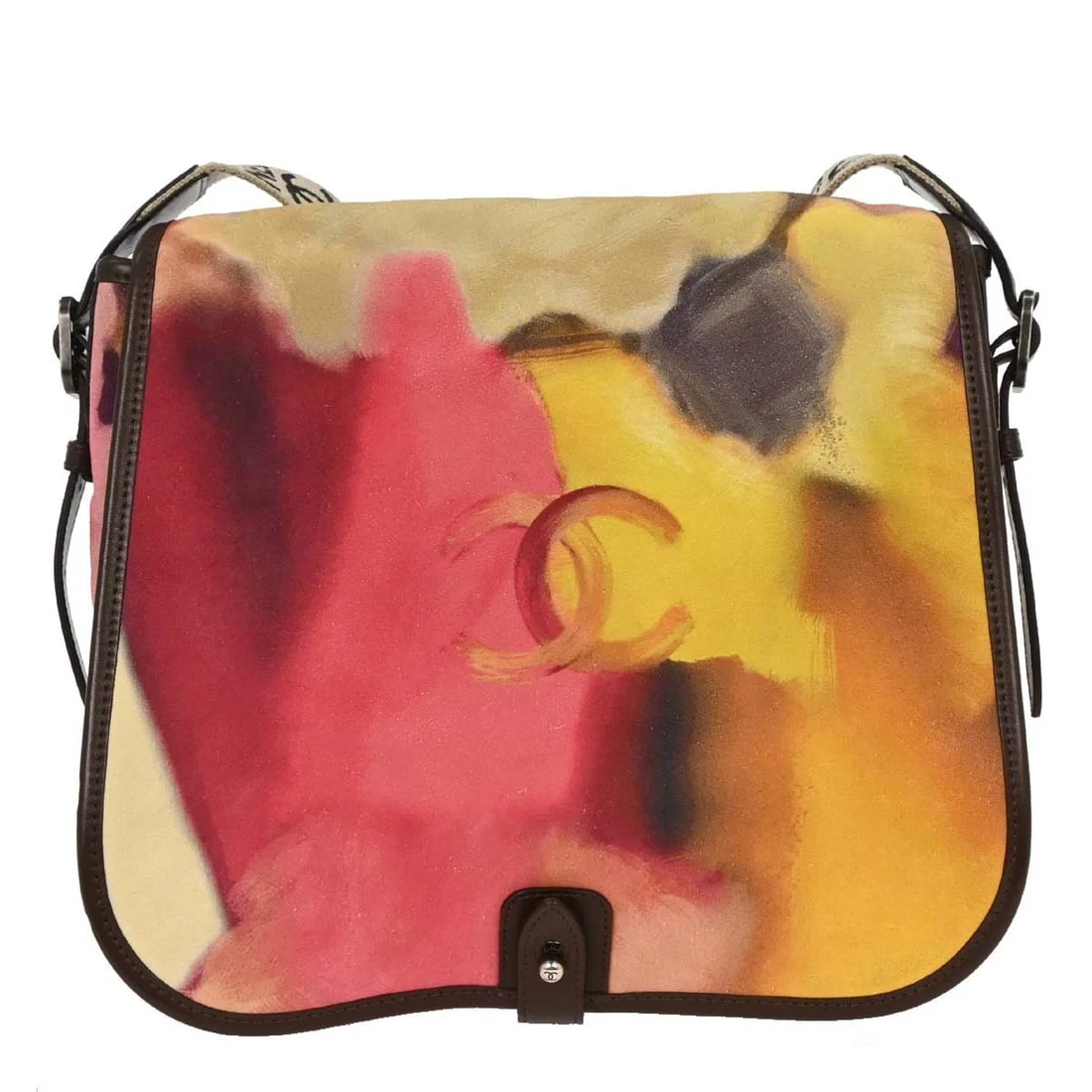 Chanel Multicolor Flower Power Leather Suede Shoulder Bag