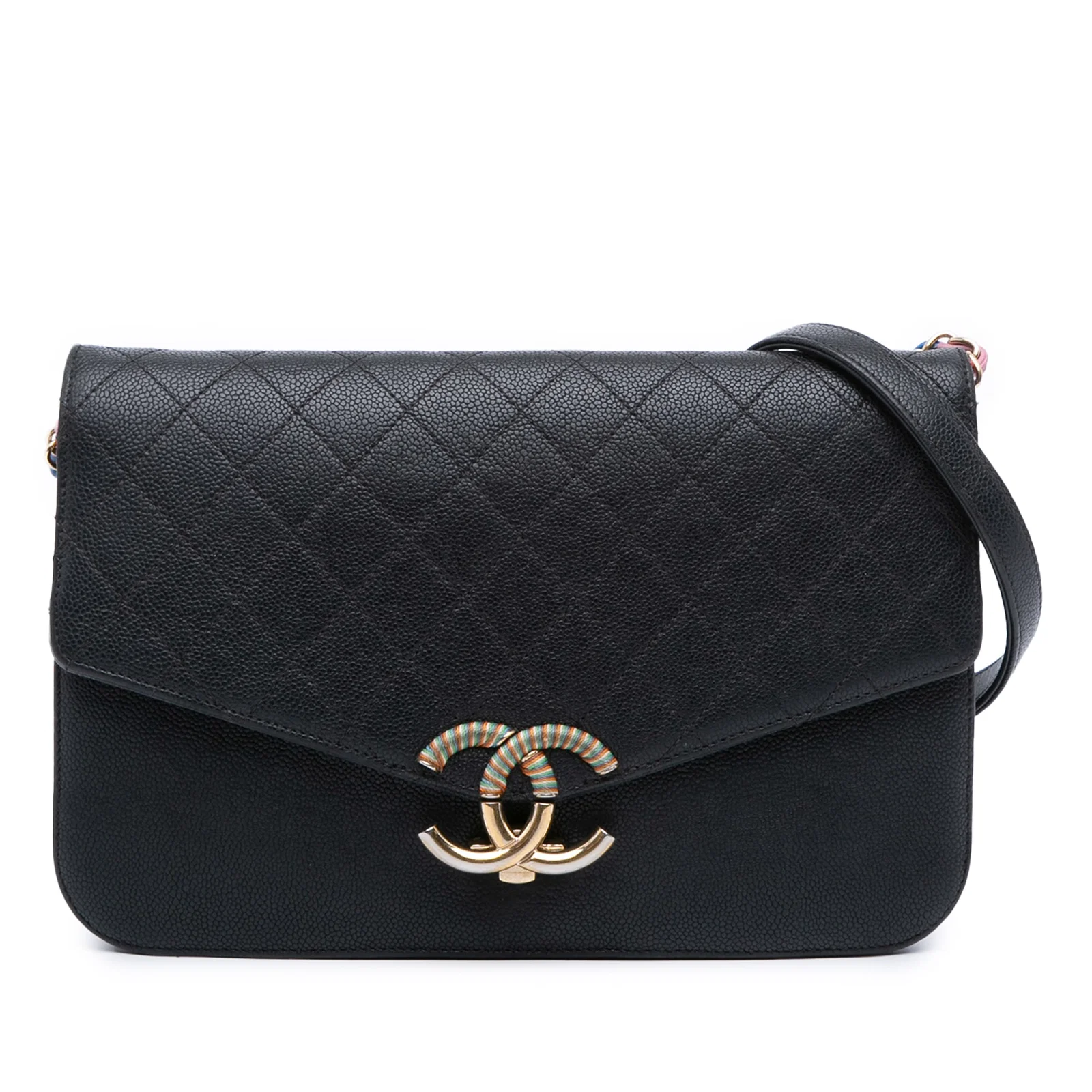 Chanel Paris Cuba Medium Black Caviar Flap Bag