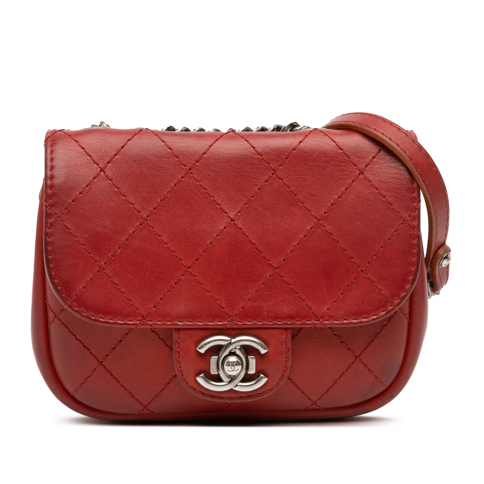 Chanel Paris Dallas Red Goatskin Wild Stitch Flap Bag