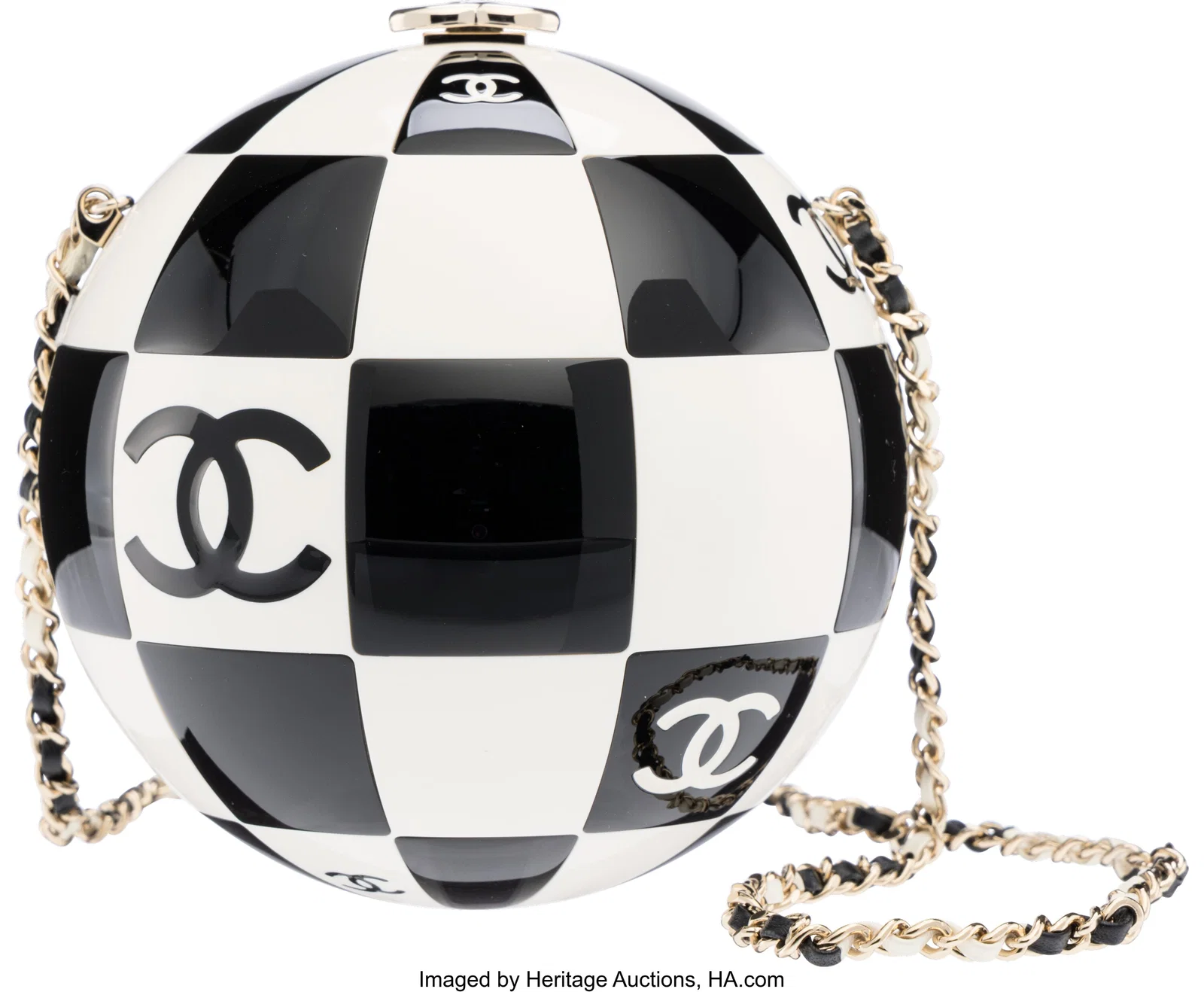 Chanel Paris-Monaco Black & White Checkered CC S