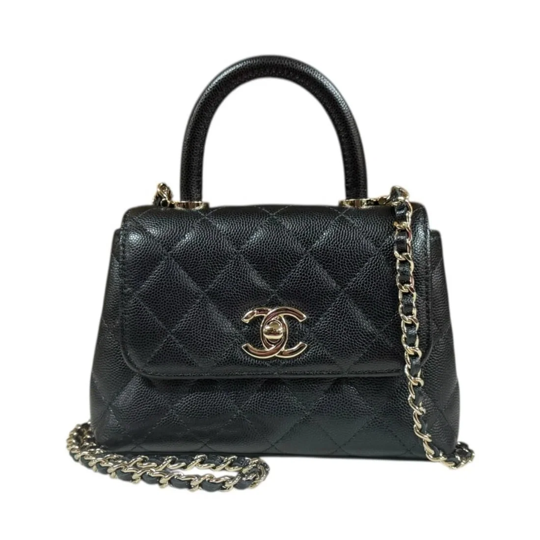 CHANEL SHOULDER BAG CROSS BODY CAVIARSKIN CHAIN
